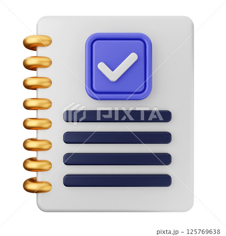 3d verification check mark approve book 125769638