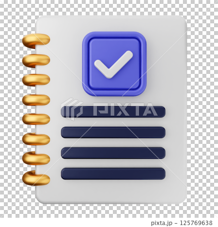 3d verification check mark approve book 125769638