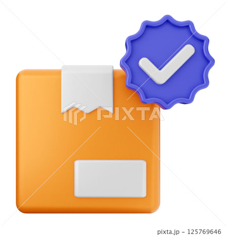 3d verification check mark approve delivery box 3d verification check mark approve delivery box 125769646