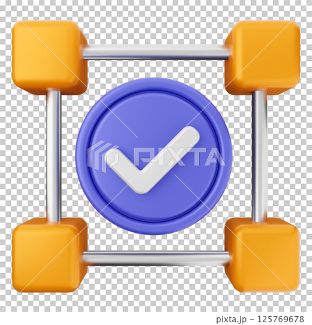 3d verification check mark approve design 125769678