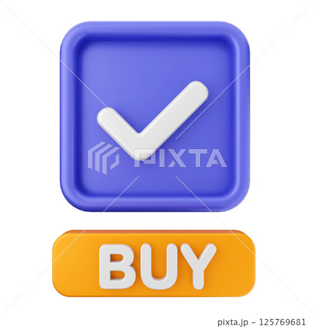 3d verification check mark approve buy success 3d verification check mark approve buy success 125769681