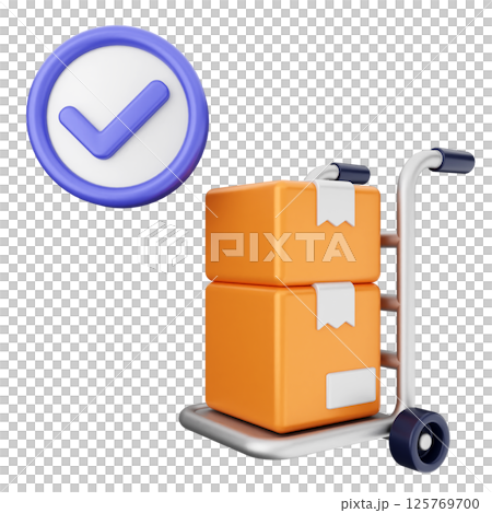 3d verification check mark approve delivery package 125769700