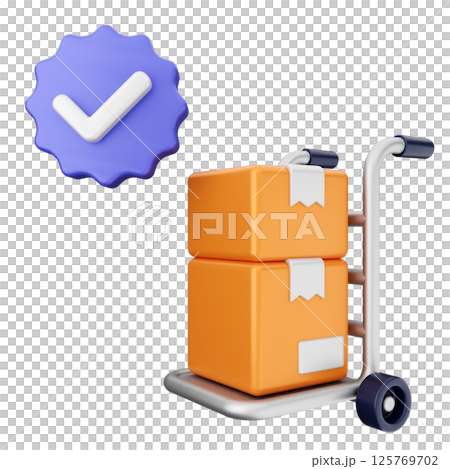 3d verification check mark approve delivery package 3d verification check mark approve delivery package 125769702