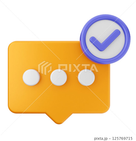 3d verification check mark approve chatting 125769715
