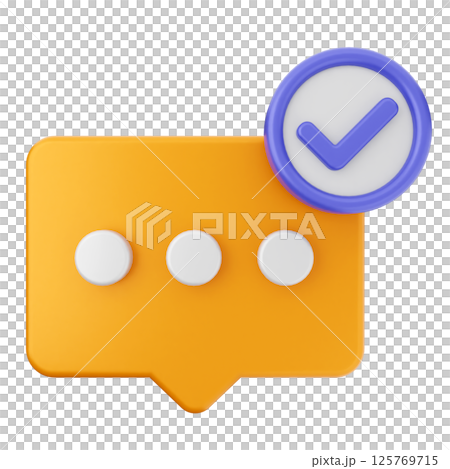3d verification check mark approve chatting 125769715
