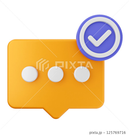 3d verification check mark approve chatting 125769716