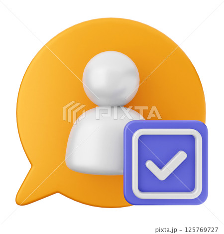 3d verification check mark approve chatting account 3d verification check mark approve chatting account 125769727