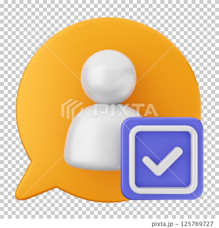 3d verification check mark approve chatting account 125769727