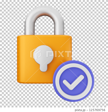 3d verification check mark approve padlock 3d verification check mark approve padlock 125769756