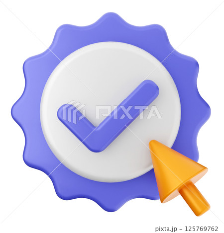 3d verification check mark approve click 3d verification check mark approve click 125769762