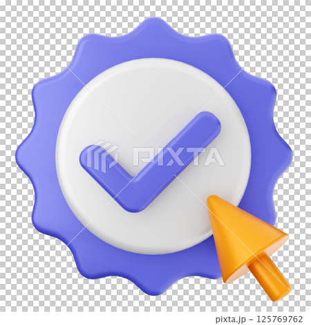 3d verification check mark approve click 3d verification check mark approve click 125769762