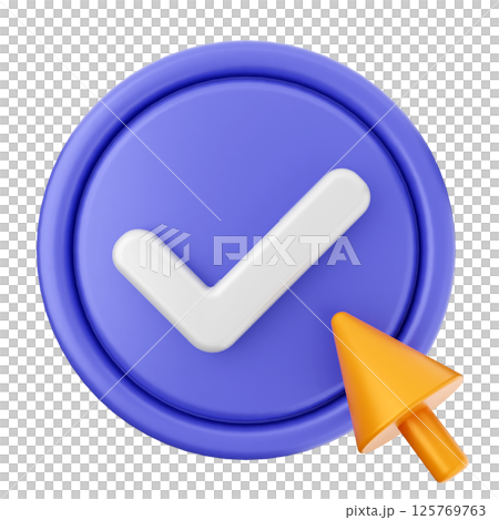3d verification check mark approve click 3d verification check mark approve click 125769763