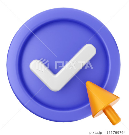 3d verification check mark approve click 125769764