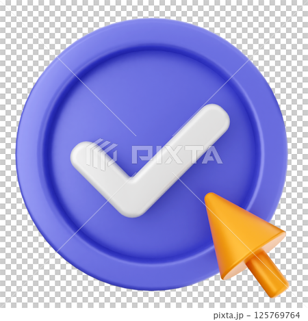 3d verification check mark approve click 3d verification check mark approve click 125769764