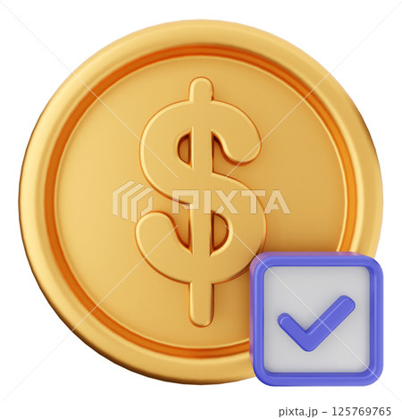 3d verification check mark approve payment coin dollar 3d verification check mark approve payment coin dollar 125769765