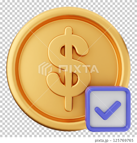 3d verification check mark approve payment coin dollar 3d verification check mark approve payment coin dollar 125769765
