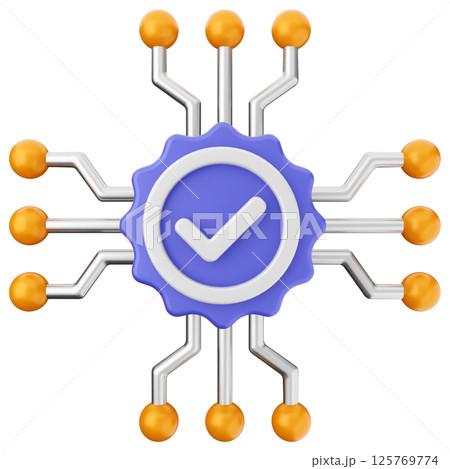 3d verification check mark approve artificial intelligence 3d verification check mark approve artificial intelligence 125769774