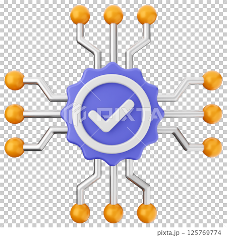 3d verification check mark approve artificial intelligence 3d verification check mark approve artificial intelligence 125769774
