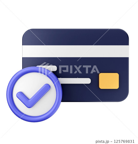 3d verification check mark approve credit card payment 125769831