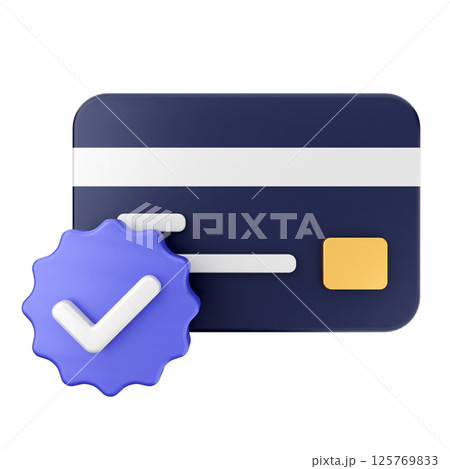 3d verification check mark approve credit card payment 125769833