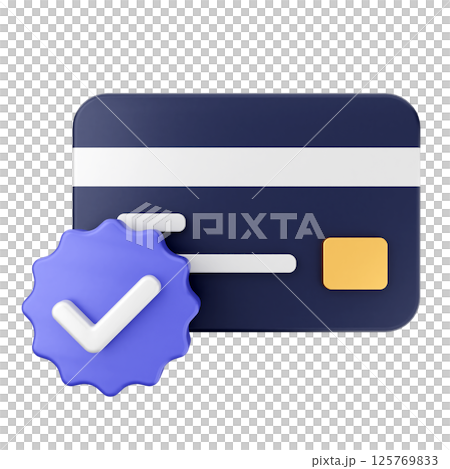 3d verification check mark approve credit card payment 125769833