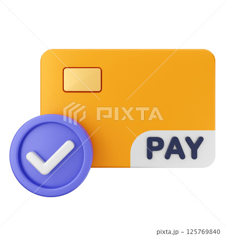 3d verification check mark approve credit card payment 125769840