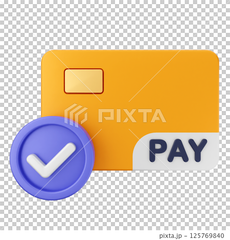 3d verification check mark approve credit card payment 125769840