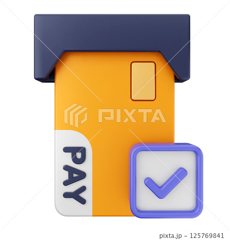 3d verification check mark approve credit card payment 125769841