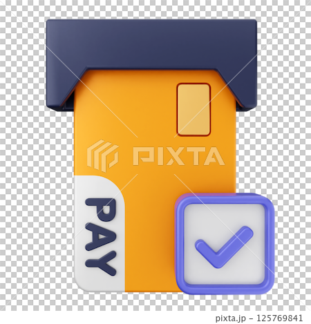 3d verification check mark approve credit card payment 125769841