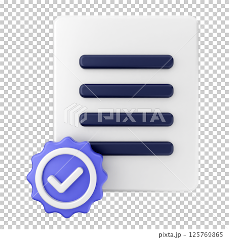 3d verification check mark approve file 125769865
