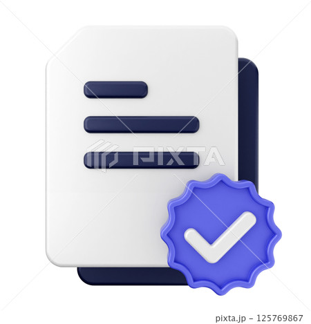 3d verification check mark approve file 125769867