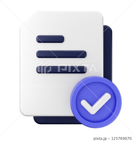 3d verification check mark approve file 125769870