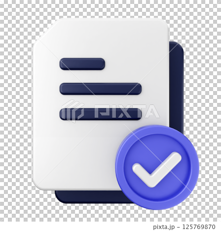 3d verification check mark approve file 125769870