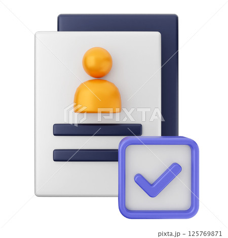 3d verification check mark approve file 125769871