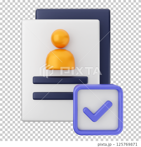 3d verification check mark approve file 125769871