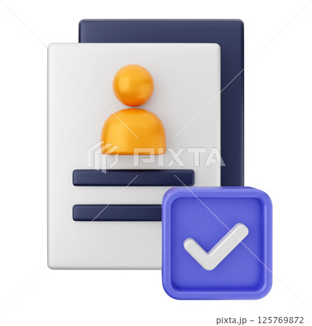 3d verification check mark approve file 125769872