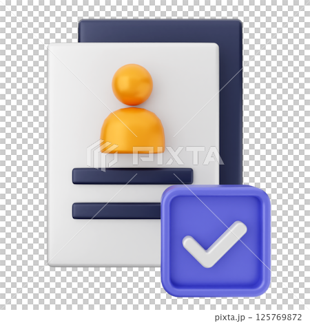 3d verification check mark approve file 125769872