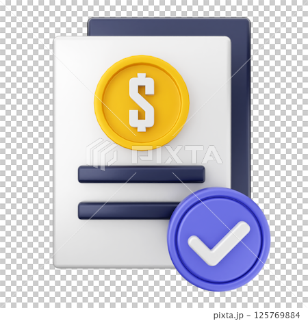 3d verification check mark approve file contract 3d verification check mark approve file contract 125769884