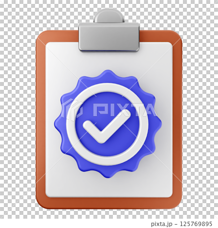 3d verification check mark approve file report 125769895