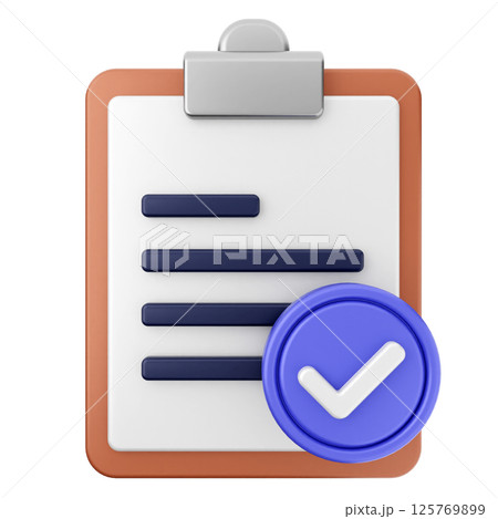 3d verification check mark approve file reportのイラスト素材 [125769899] - PIXTA