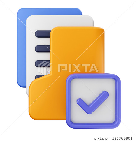 3d verification check mark approve folder 3d verification check mark approve folder 125769901