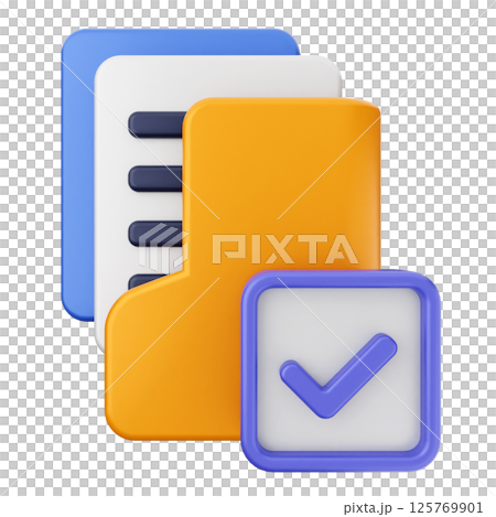 3d verification check mark approve folder 3d verification check mark approve folder 125769901