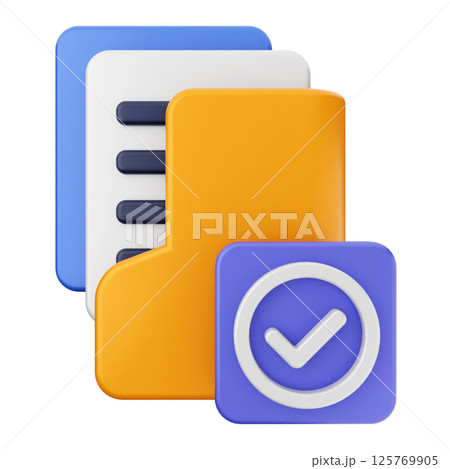 3d verification check mark approve folder 3d verification check mark approve folder 125769905