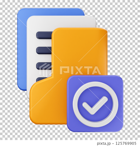 3d verification check mark approve folder 3d verification check mark approve folder 125769905
