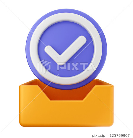 3d verification check mark approve folderのイラスト素材 [125769907] - PIXTA