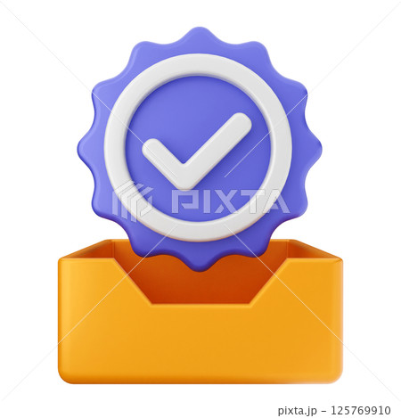 3d verification check mark approve folder 125769910