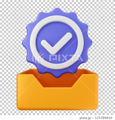 3d verification check mark approve folder 125769910
