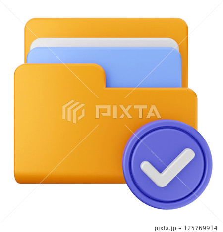 3d verification check mark approve folder 3d verification check mark approve folder 125769914