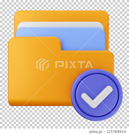 3d verification check mark approve folder 3d verification check mark approve folder 125769914