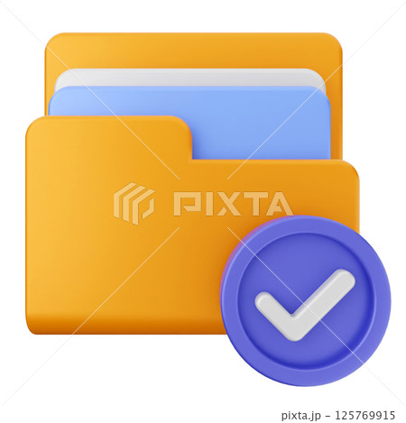3d verification check mark approve folder 3d verification check mark approve folder 125769915